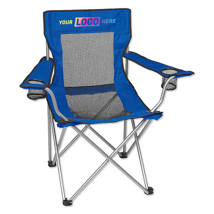 Mesh Folding Chair with Carrying Case in Black