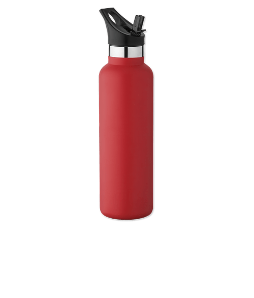 20 oz. Basecamp Mesa Tundra Water Bottle with Screw Top and Flip-Top Straw Lid in Red