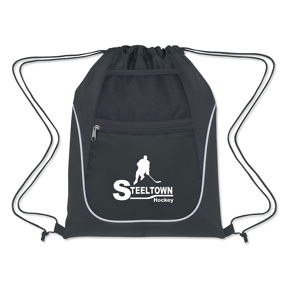 Sports Pack Drawstring Bag with Dual Pockets