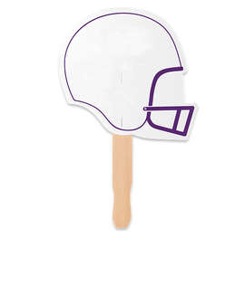 Full Color Helmet Shaped Hand Fan - Color: Team Purple