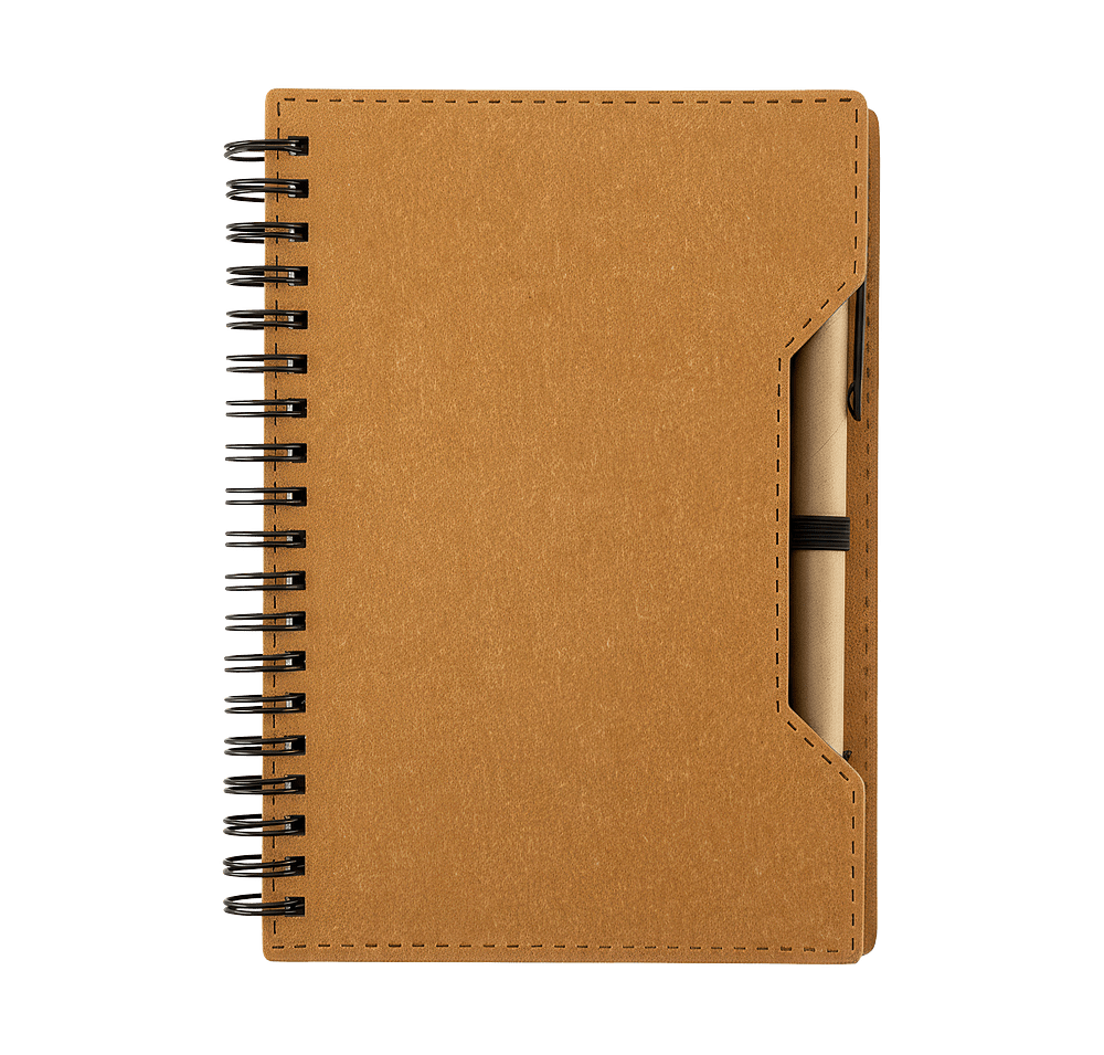 Agenda Recycled Spiral Notebook with Sticky Notes & Pen-default