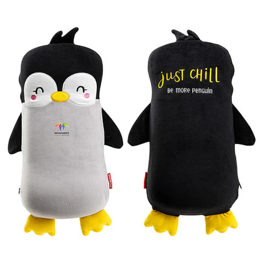 Full Color Comfort Pals Penguin Heat Therapy Pad in Black/Gray