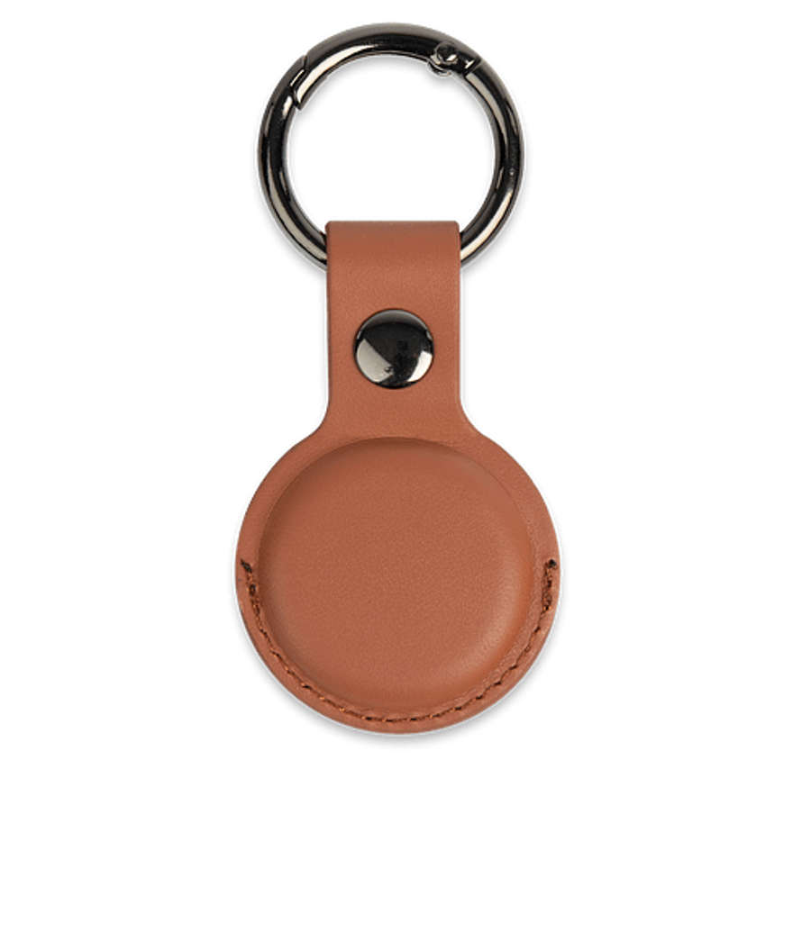Debossed Tracksmart Remote Tracker Case Keychain in Brown