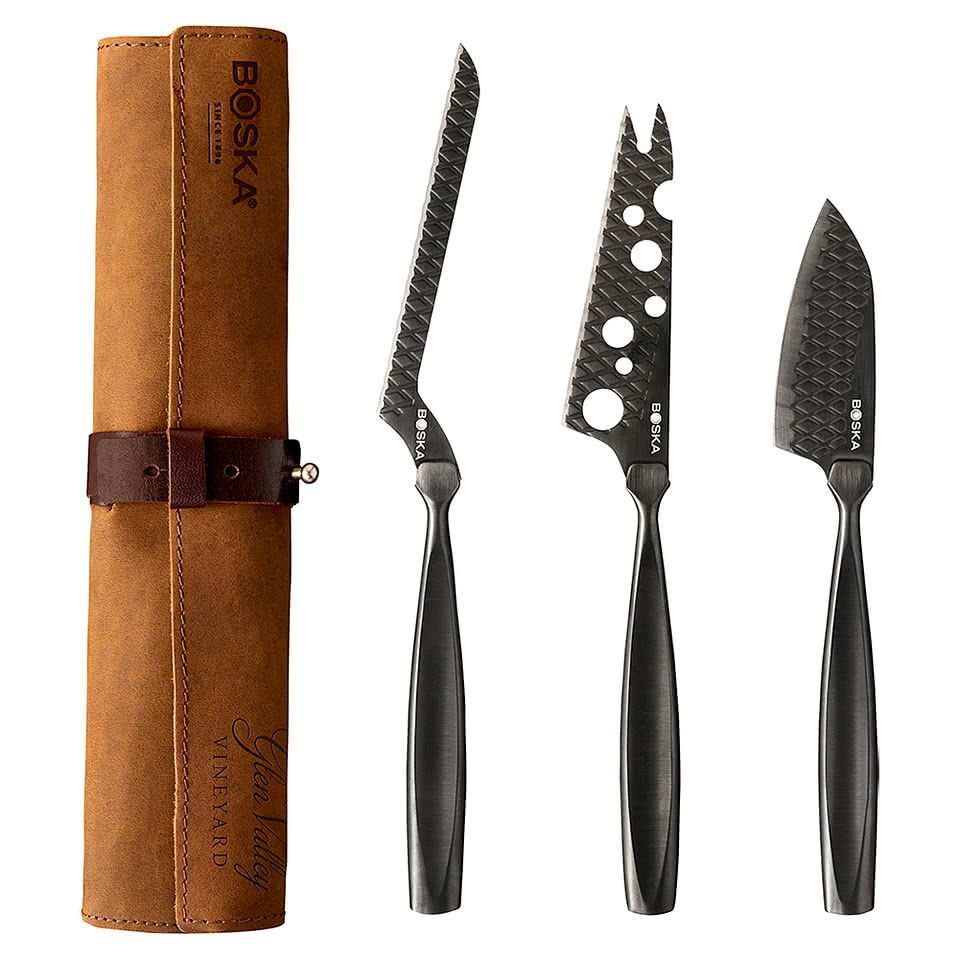 Laser Engraved Boska Monaco+ Cheese Knife Set (Dark)