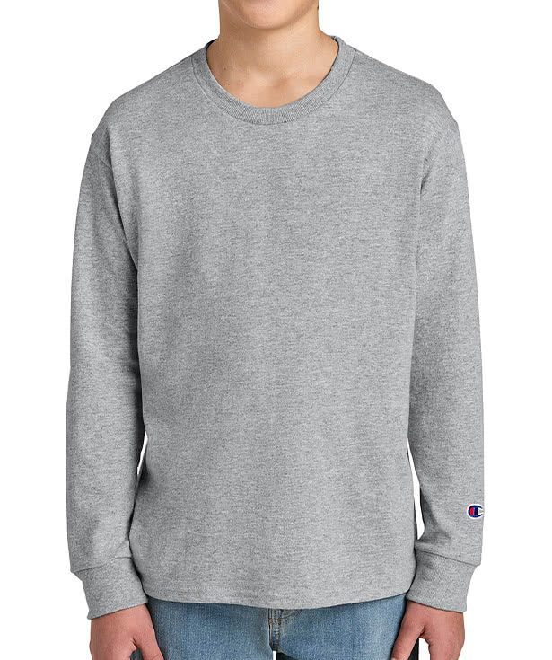 Champion Youth Midweight Crewneck Jersey Long Sleeve T-shirt