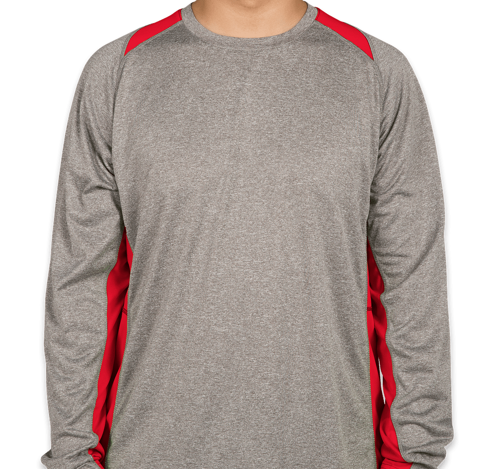Sport-Tek Heather Contender Colorblock Long Sleeve Performance Shirt-default