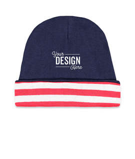 Rabbit Skins Baby Rib Hat - Color: Navy / Red- / White Stripe