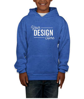 Hanes Youth EcoSmart 50/50 Pullover Hoodie - Color: Heather Blue
