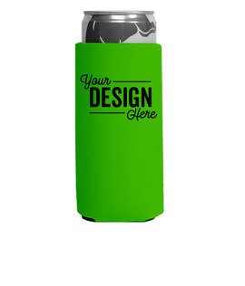 Foldable Slim Can Cooler - Color: Lime Green