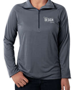 Under Armour Women's Tech Stripe Quarter Zip Performance Shirt - Color: Midnight Navy