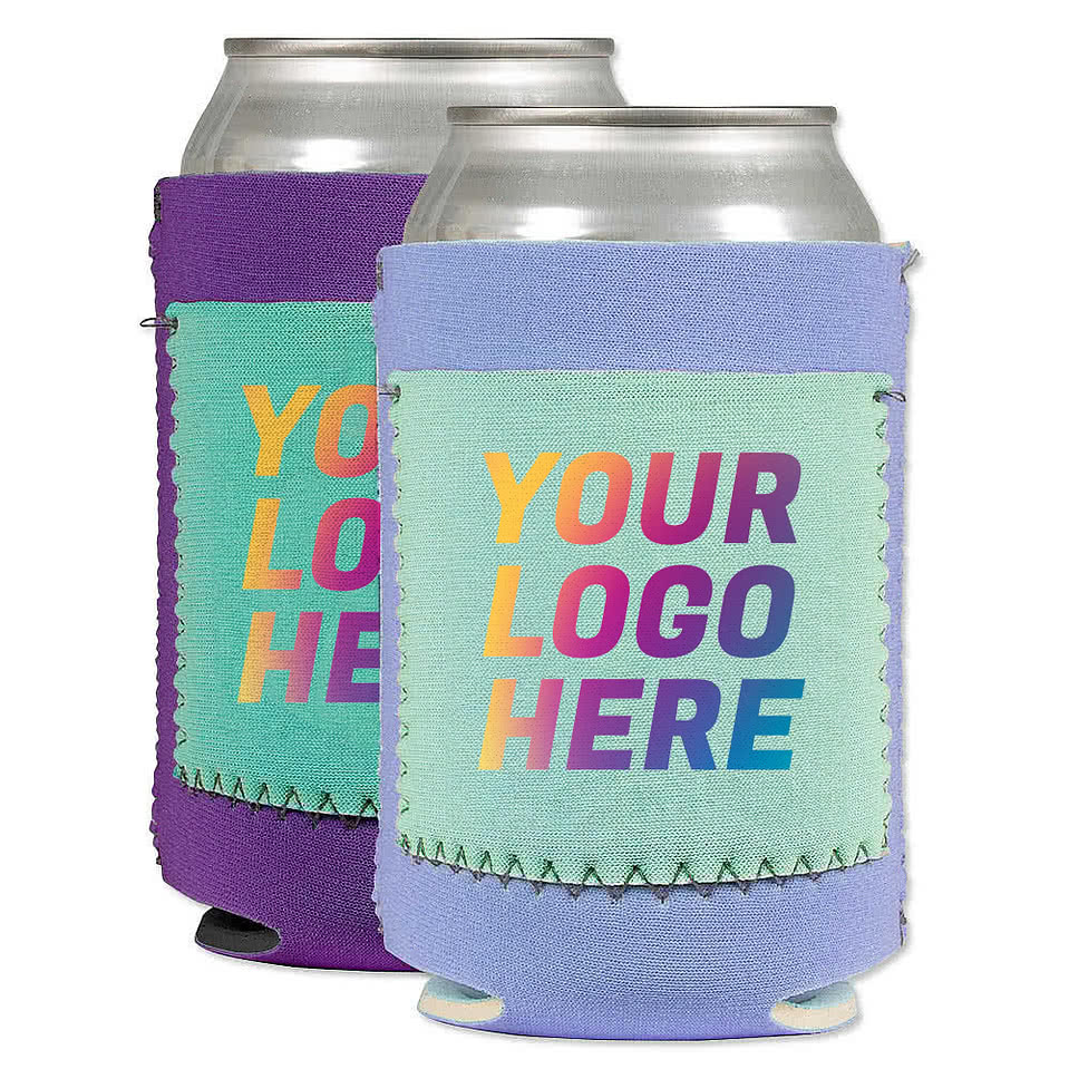 Full Color Neoprene Can Cooler with Pocket