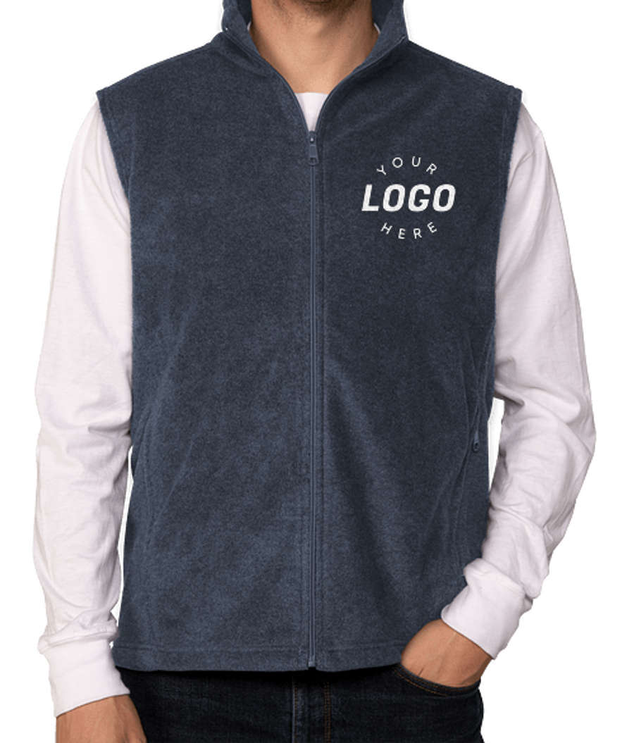 Columbia Steens Mountain Midweight Fleece Vest - Embroidered in Collegiate Navy