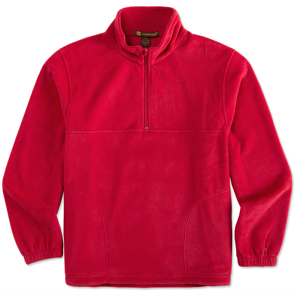 Harriton Quarter Zip Fleece Pullover - Embroidered