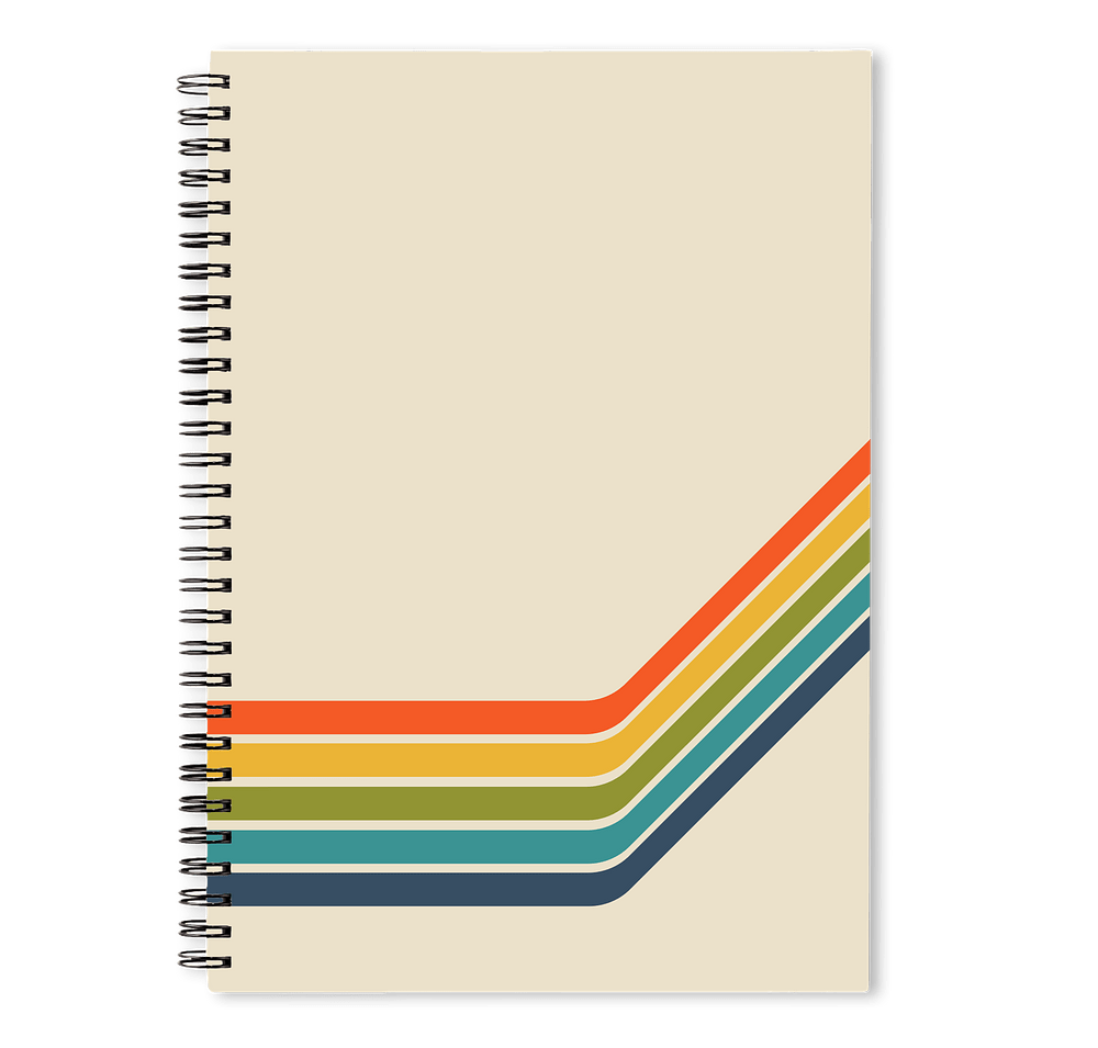 Retro Stripe JournalBooks ® Spiral Notebook-default