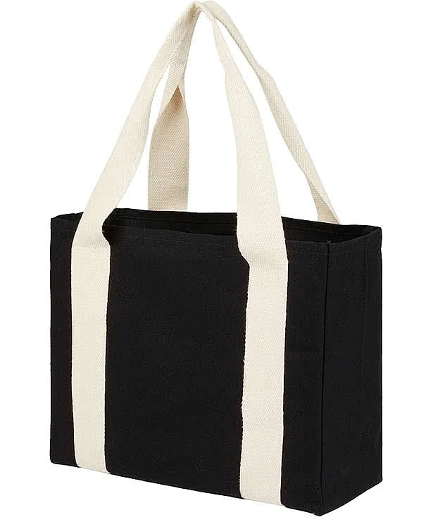 Cotton Shopper Tote Bag with Contrast Handles