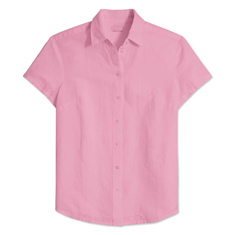 Blue Generation Women's Poplin Short Sleeve Dress Shirt