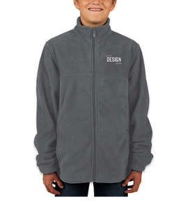 Harriton Youth Full Zip Fleece Jacket - Color: Charcoal