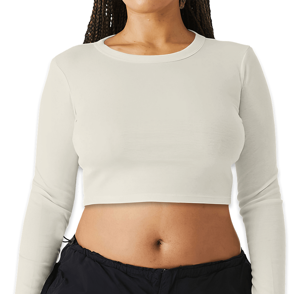 Bella + Canvas Women's Micro Rib Long Sleeve Crop T-shirt-default