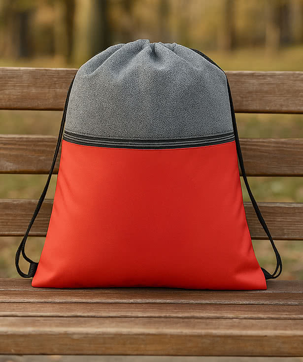 Color Basics Heathered Non-Woven Drawstring Bag