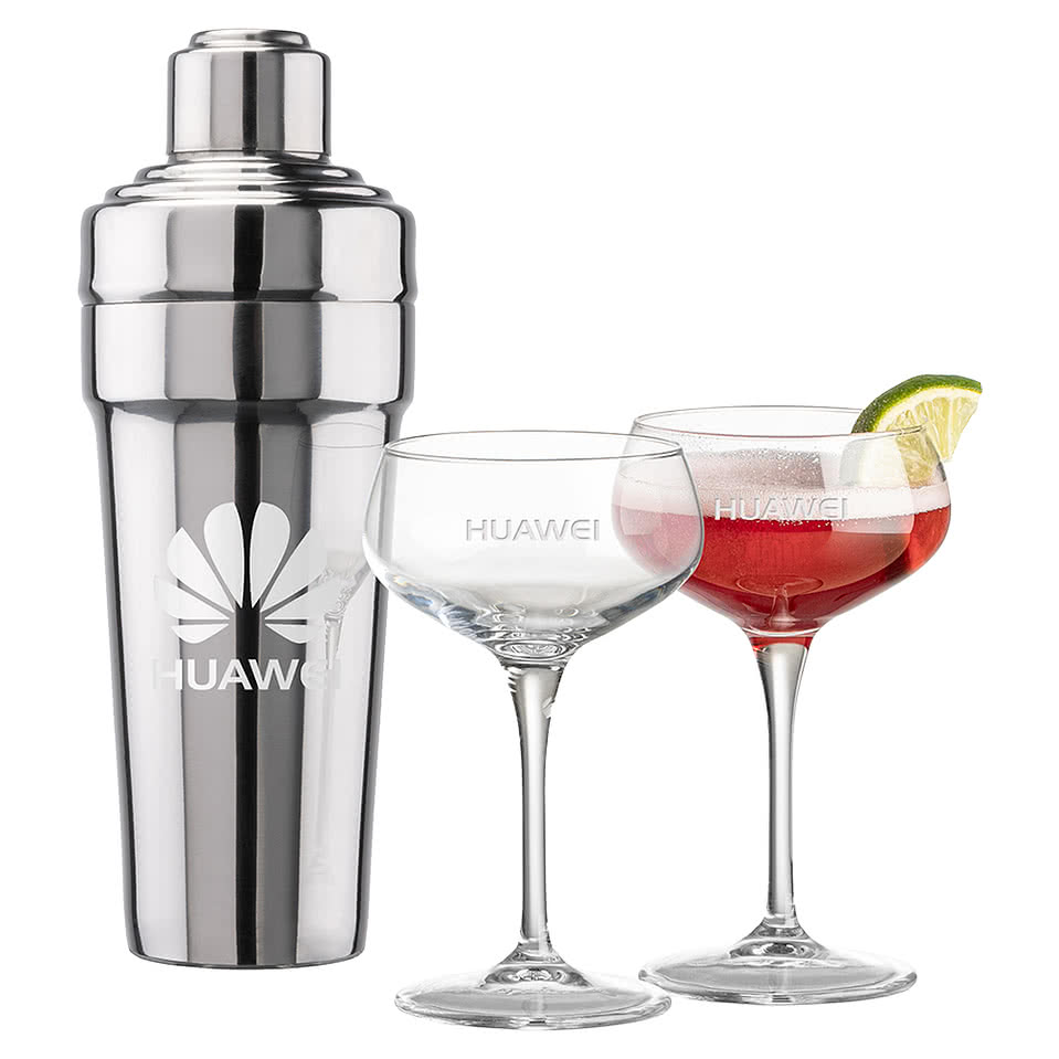 Laser Engraved Milano Stainless Steel Cocktail Shaker
