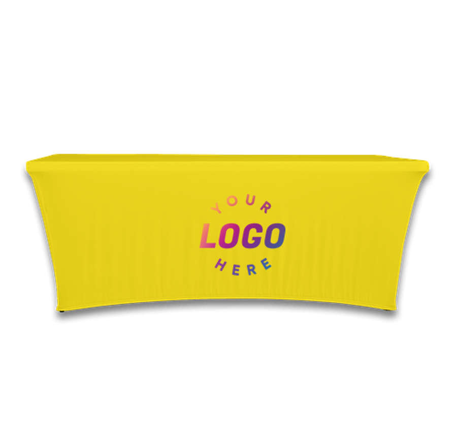 Full Color 8' Stretch Tablecloth in Yellow