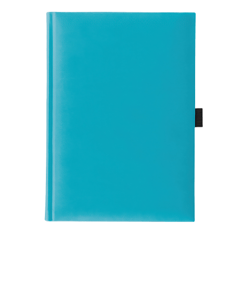 Castelli Debossed Tucson Grande Lined Hard Cover Notebook with Pen & Loop in Sky Blue w/ Black Pen