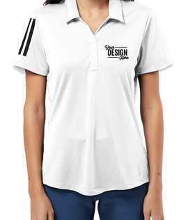Adidas Women's Floating 3-Stripes Performance Polo - Color: White / Black