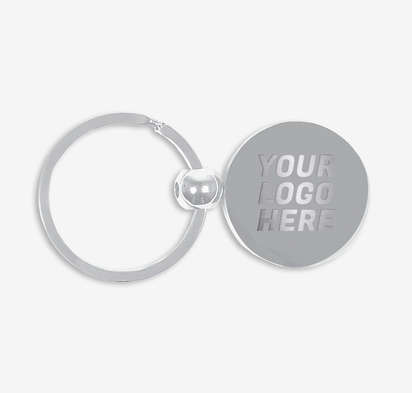 Laser Engraved Round Metal Keychain-default
