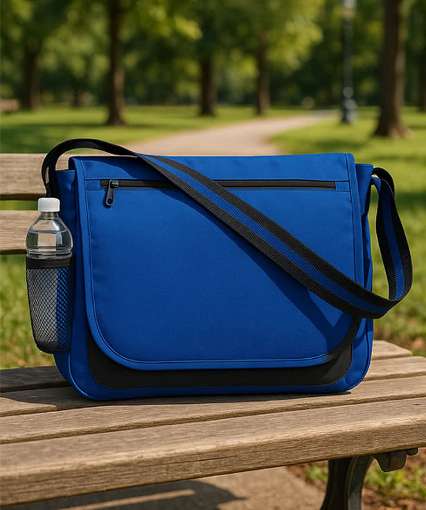 Messenger Bag with Matching Striped Handle
