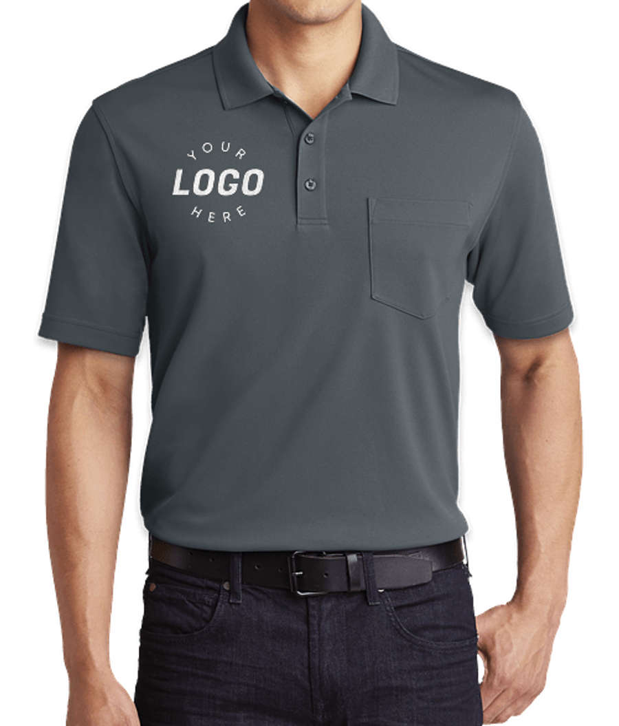 Port Authority Dry Zone Micro-Mesh Pocket Polo in Graphite