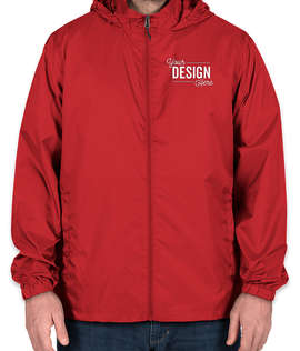 Elevate Darien Packable Lightweight Hooded Full-Zip Windbreaker - Color: Team Red