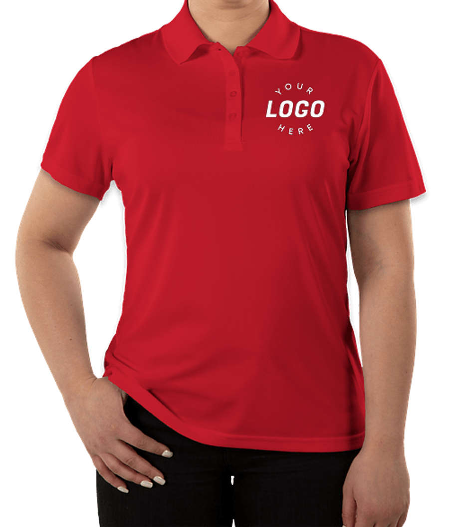Core 365 Women's Performance Pique Polo - Printed in Classic Red