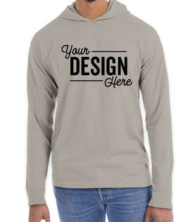 Hanes ComfortWash Garment Dyed Hooded Long Sleeve T-Shirt - Color: Concrete Grey
