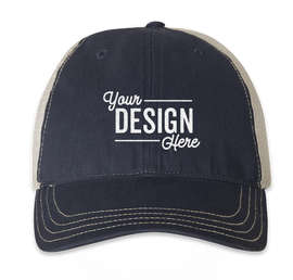 Richardson Garment Washed Trucker Hat - Color: Navy / Khaki