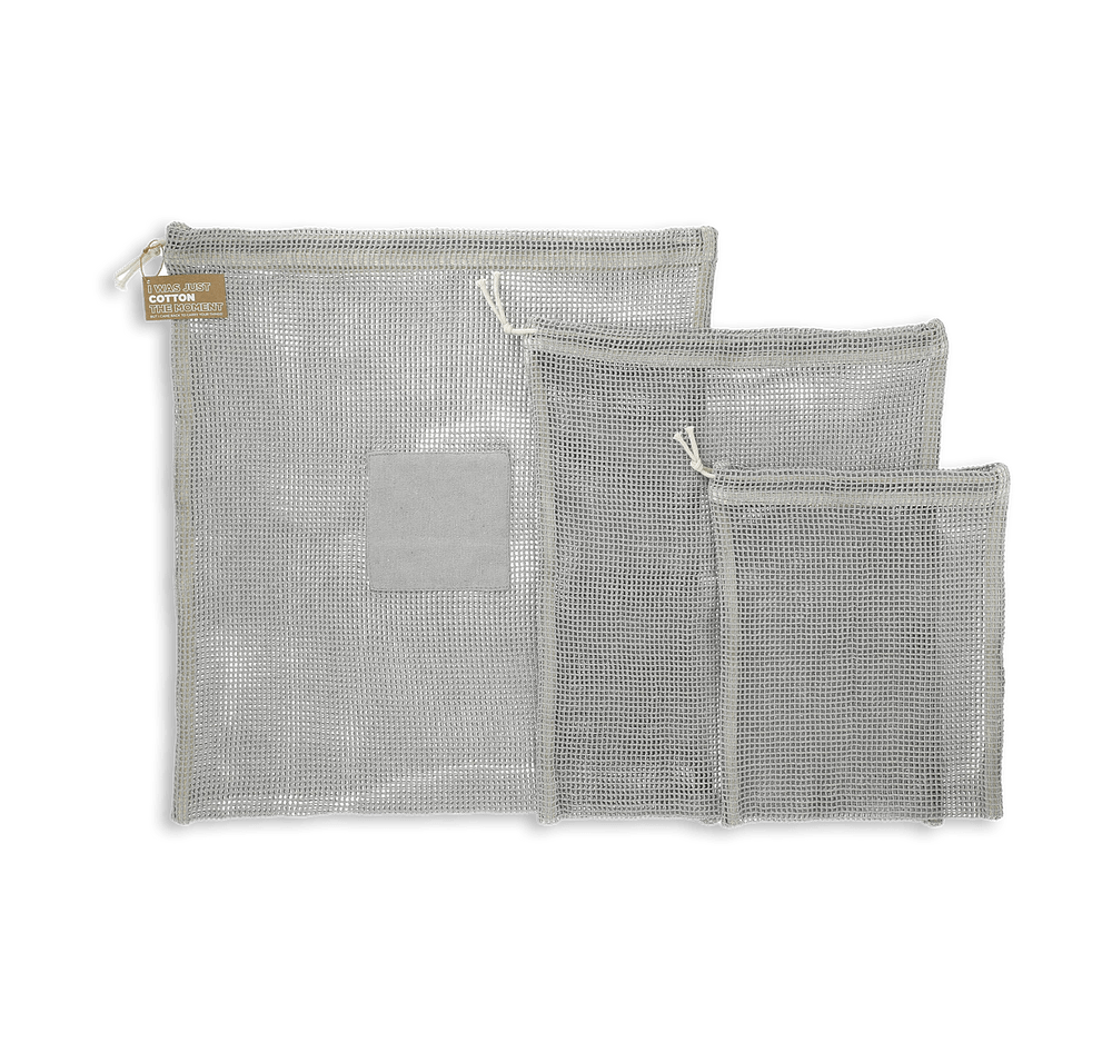 Recycled Cotton Mesh Cinch Pouch Set-default