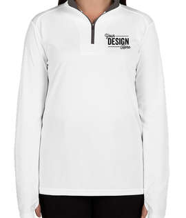 Badger Women's Contrast Quarter Zip Performance Shirt - Color: White / Graphite