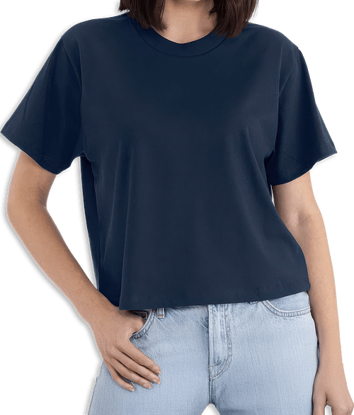 Next Level Women's 100% Cotton Heavyweight Boxy T-shirt in Midnight Navy