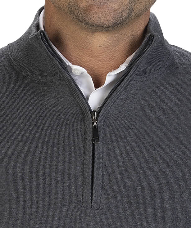 Edwards Cotton Blend Quarter Zip Sweatshirt