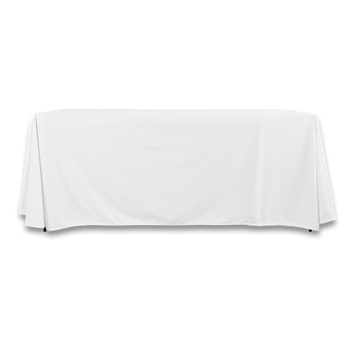 Full Color 6' Premium Throw Tablecloth in White