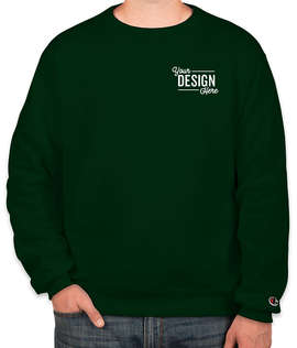 Embroidered Champion Powerblend Crewneck Sweatshirt - Color: Dark Green