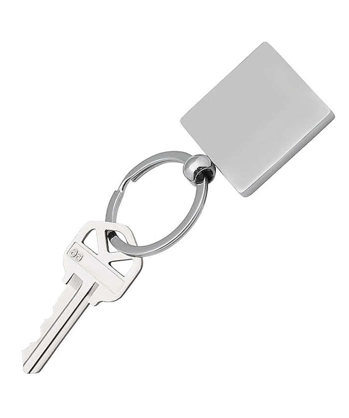 Laser Engraved Square Metal Keychain