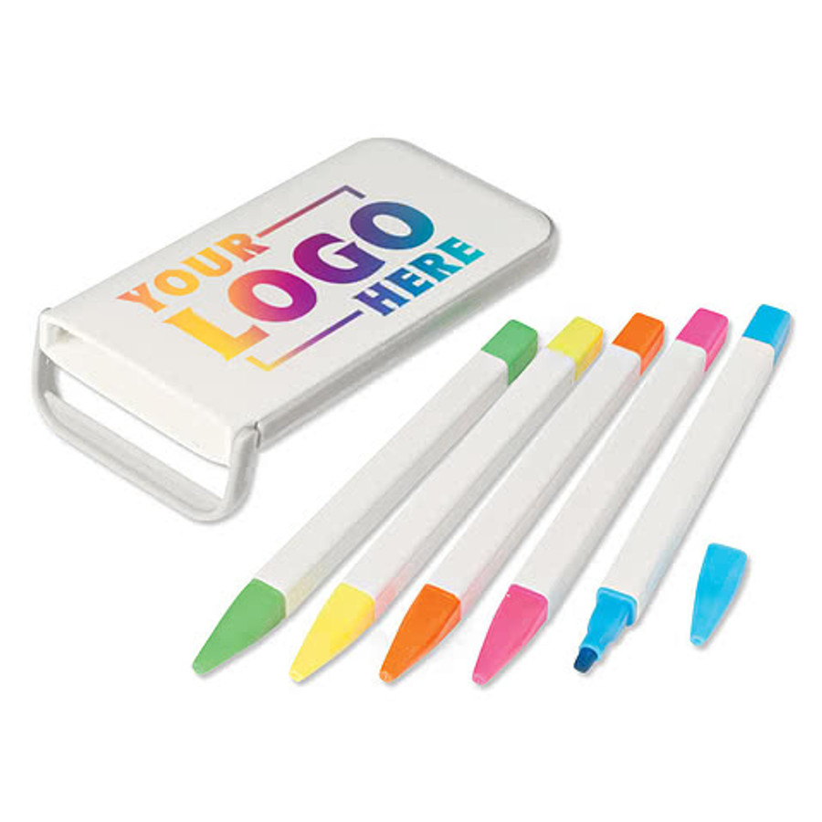 Full Color 5-in-1 Highlighter Set in White / Gray