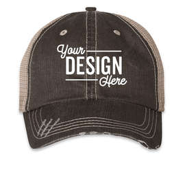 Mega Cap Herringbone Trucker Hat - Color: Brown / Khaki
