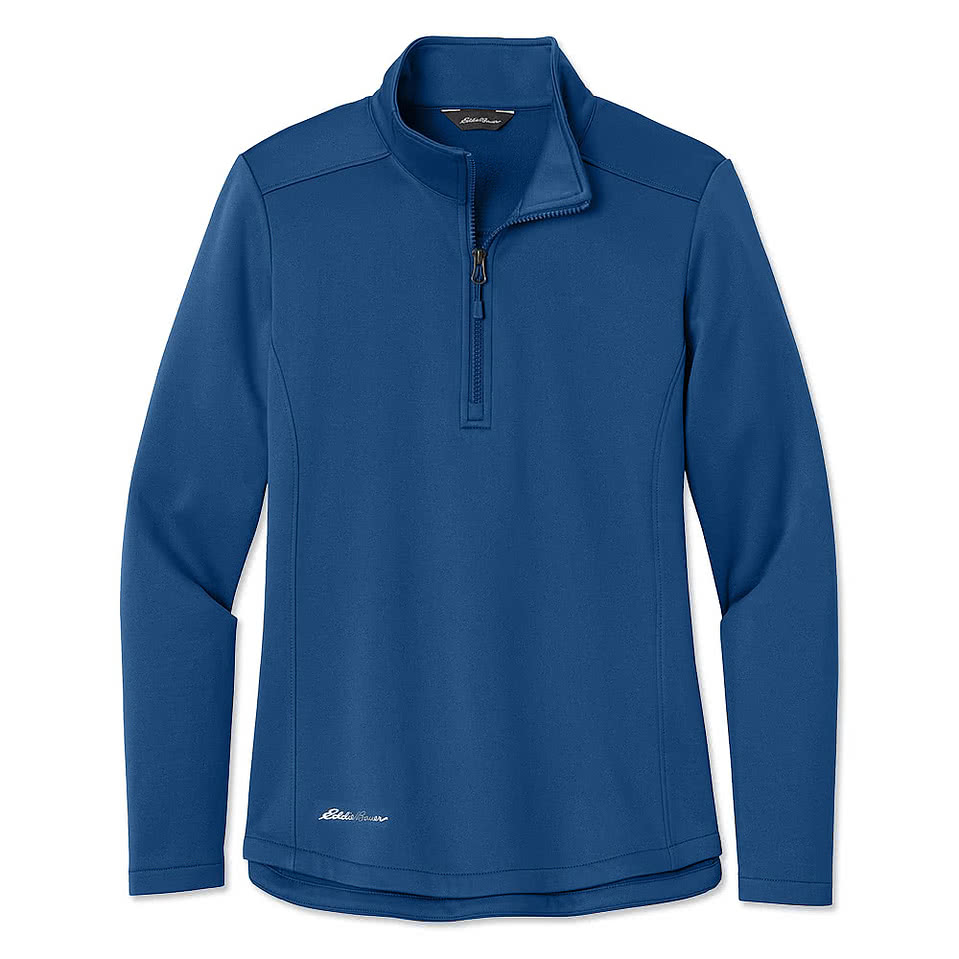 Eddie Bauer Women's Smooth Mid Layer Half Zip Fleece Pullover - Printed