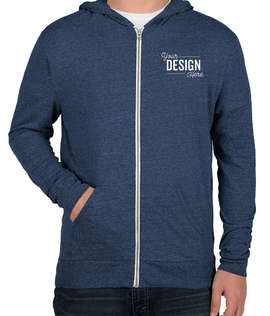 Canada - Threadfast Tri-Blend Full Zip T-shirt Hoodie - Color: Royal Black Triblend