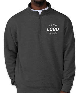 Port & Company Core Quarter Zip Sweatshirt - Embroidered - Color: Dark Heather Grey