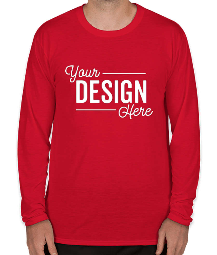 Gildan Soft Jersey Long Sleeve Performance Shirt in Red