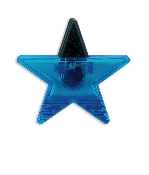 Full Color Star Shaped Magnetic Memo Clip in Translucent Blue