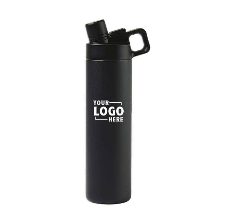 MiiR 20 oz. Vacuum Insulated Wide Mouth Hatchback Chug Lid Water Bottle in Black Powder