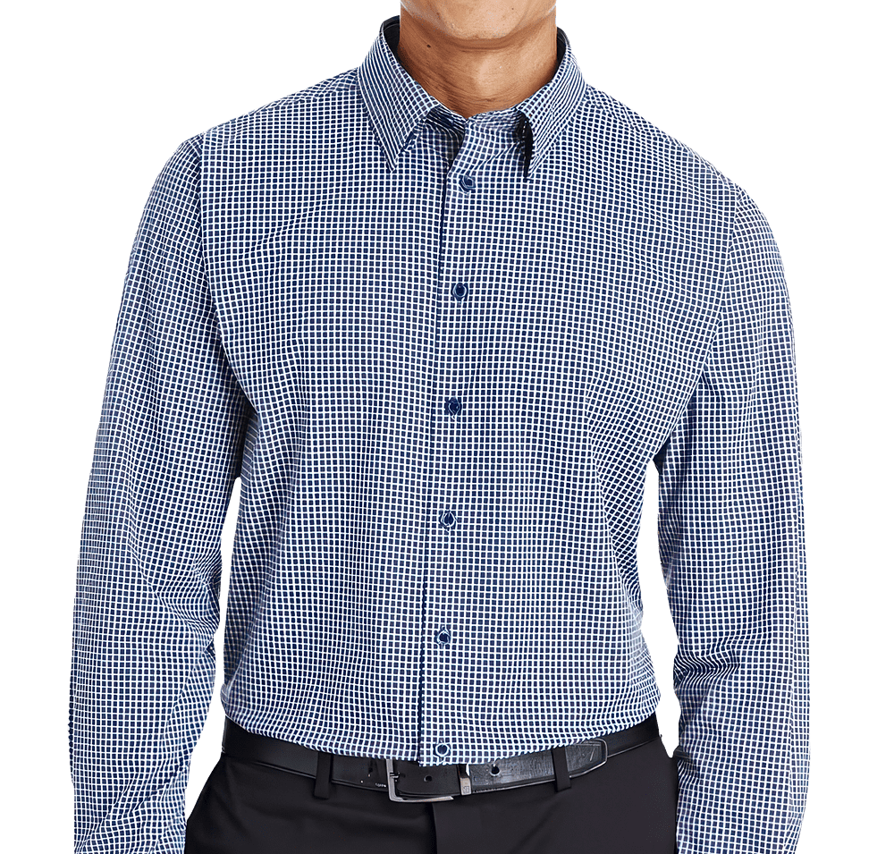 Devon & Jones CrownLux Tonal Mini Check Performance Dress Shirt-default